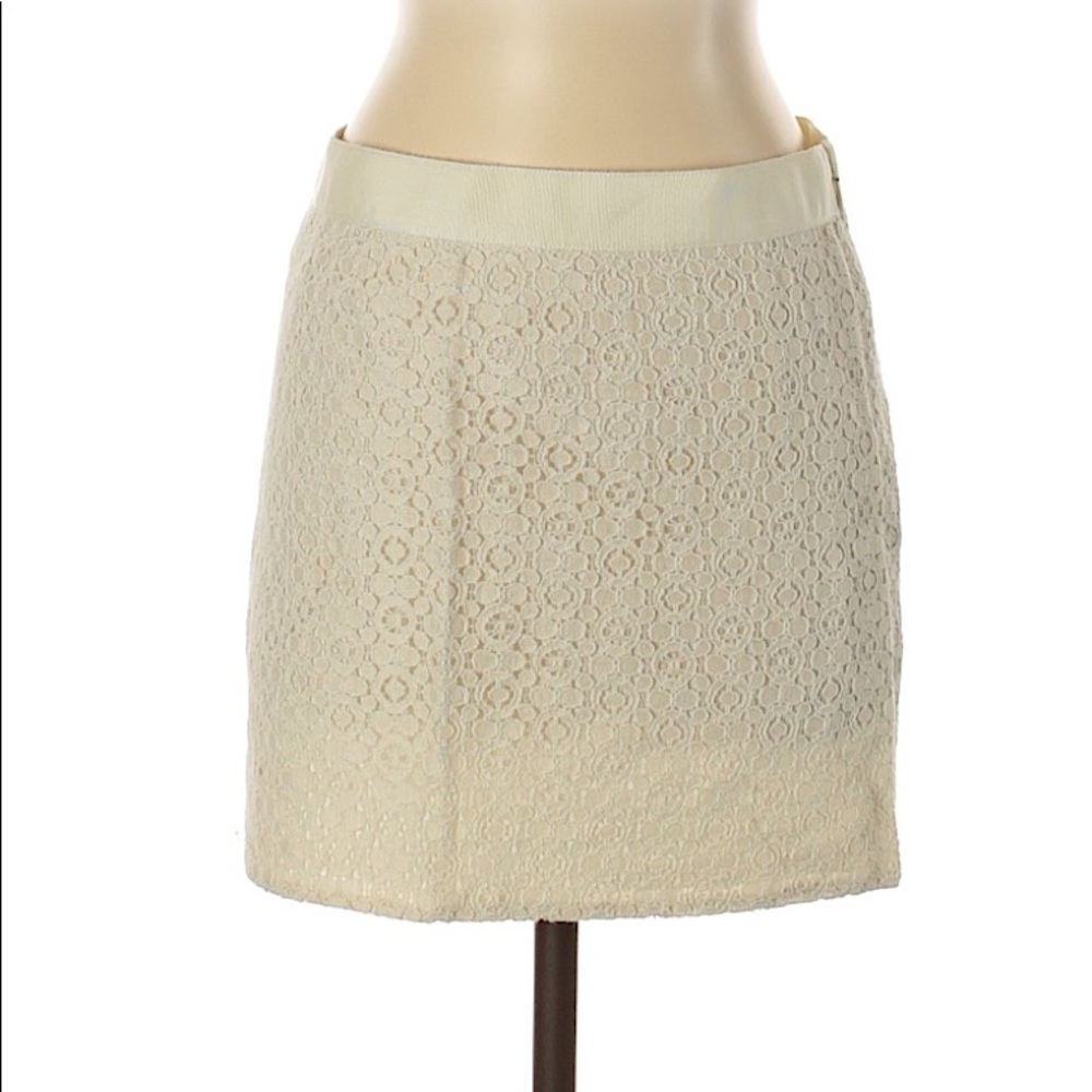 J. Crew Ivory Summer Mini Skirt
